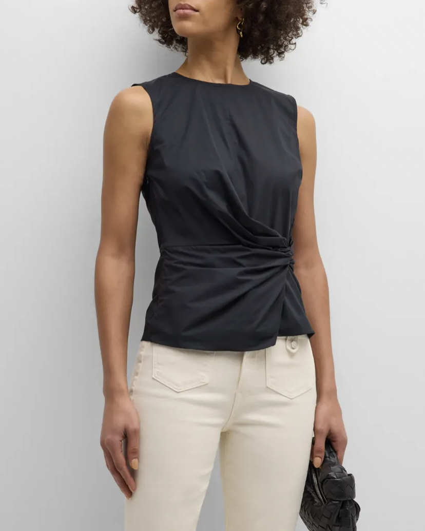 VER Ruched Poplin Tank